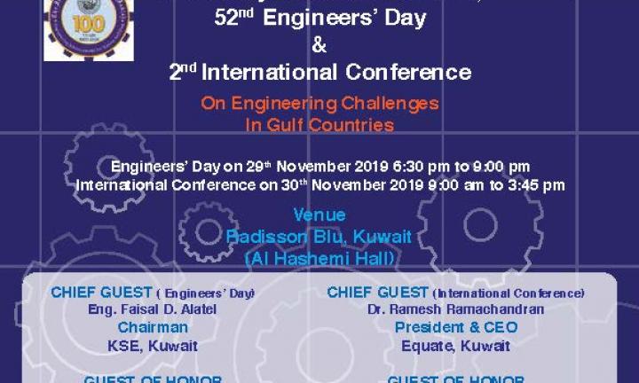 52nd Engineer’s Day, Centenary Celebration of IEI & 2nd International Conference 29 Nov 2019